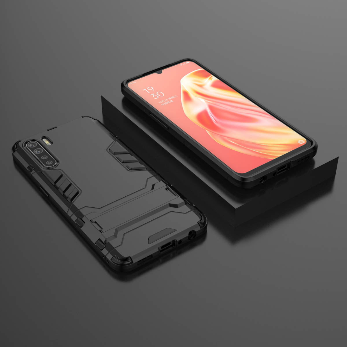 Cool Guard Hybrid PC + TPU Mobile Shell with Kickstand for OPPO A91/F15