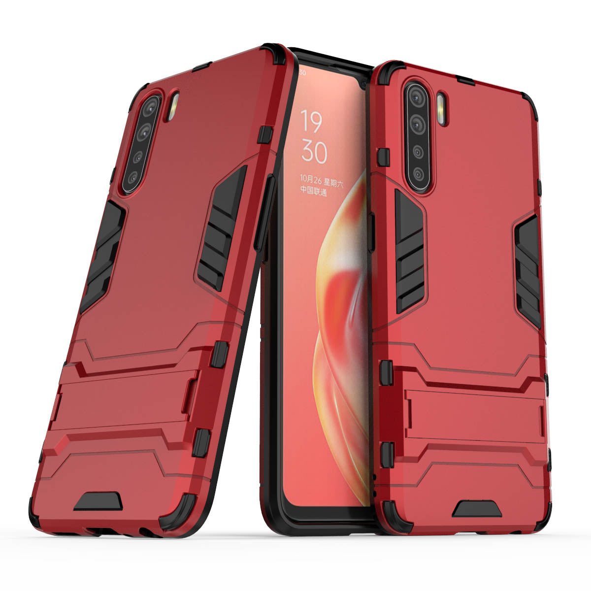 Cool Guard Hybrid PC + TPU Mobile Shell with Kickstand for OPPO A91/F15