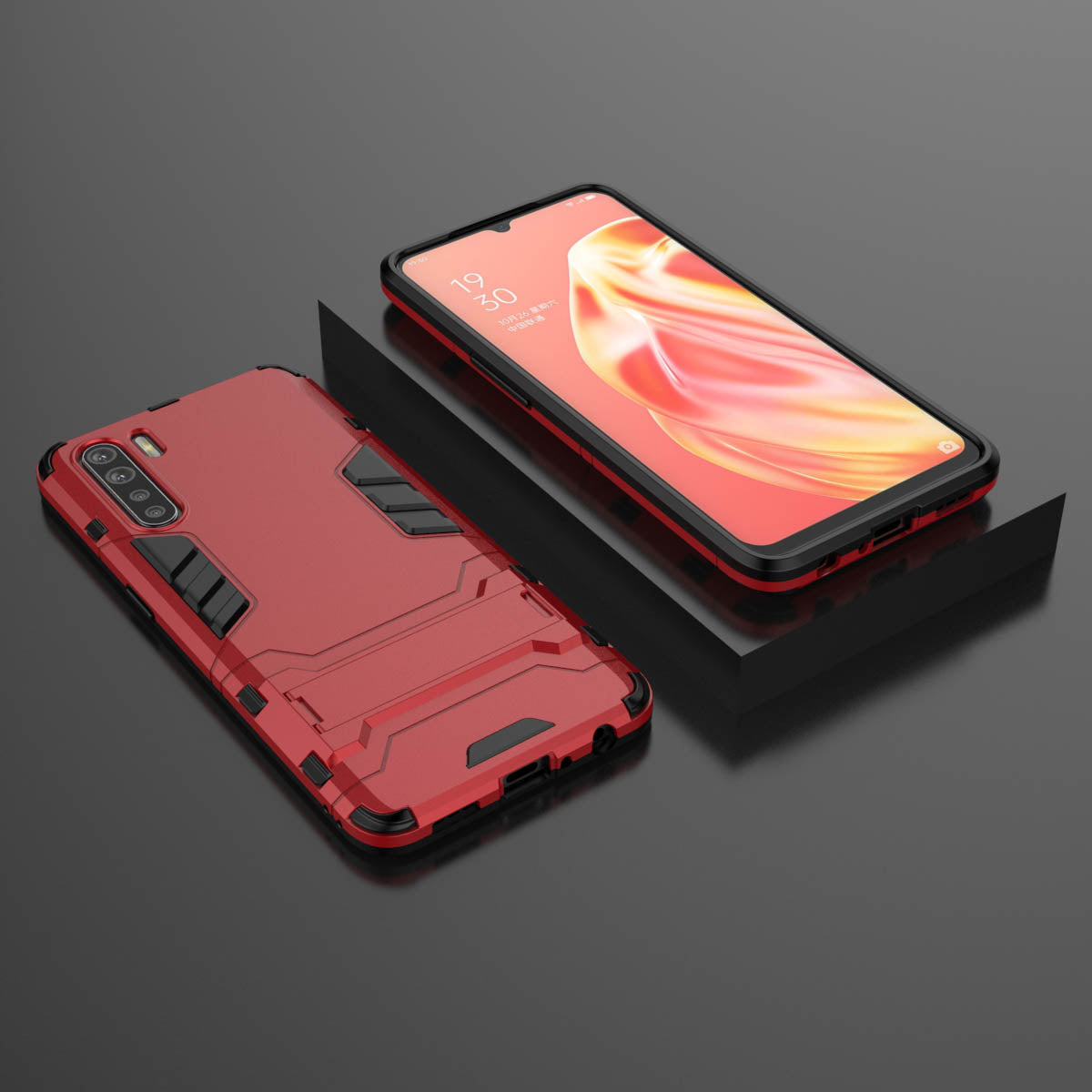 Cool Guard Hybrid PC + TPU Mobile Shell with Kickstand for OPPO A91/F15