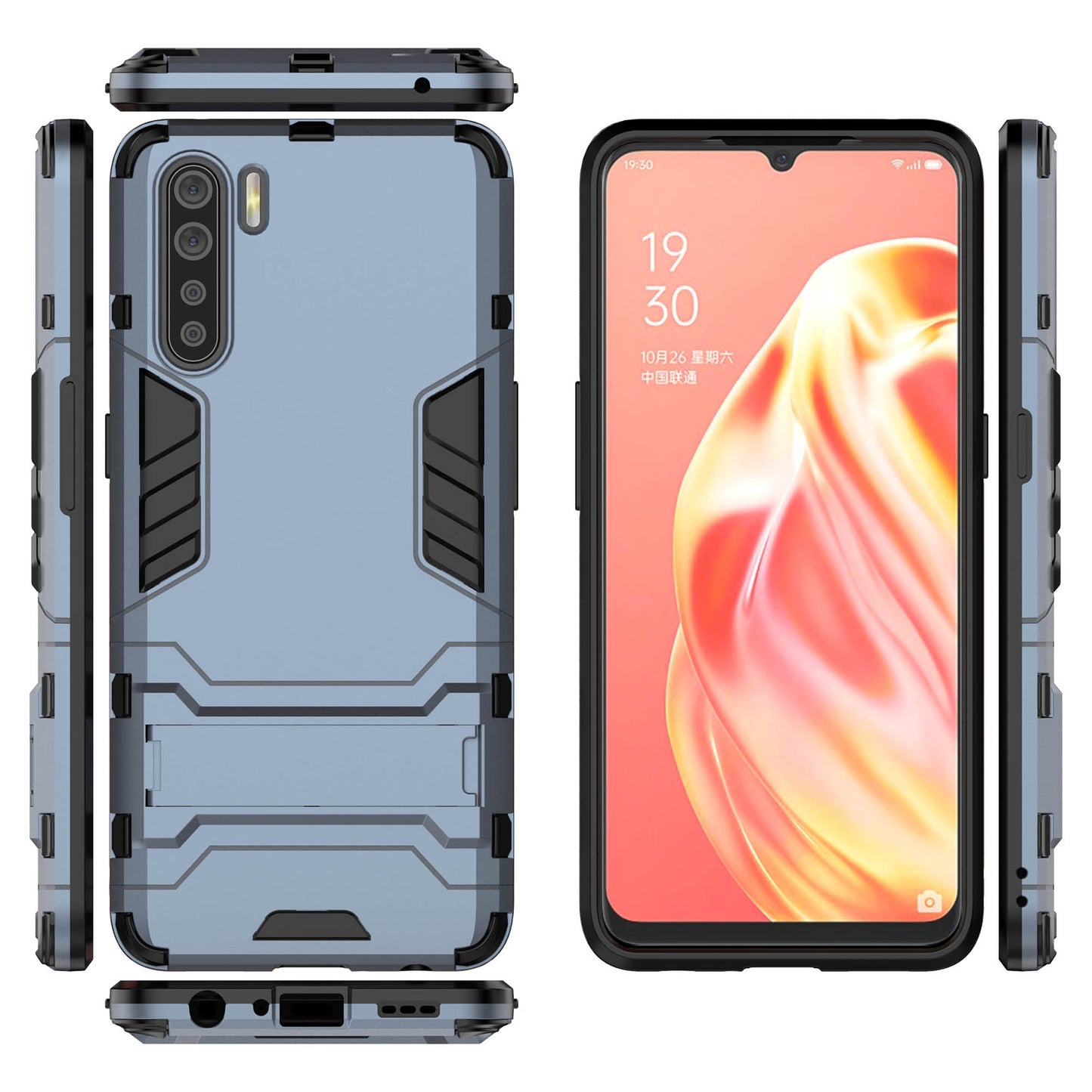 Cool Guard Hybrid PC + TPU Mobile Shell with Kickstand for OPPO A91/F15