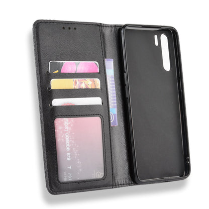 Vintage Style Magnetic Leather Wallet Phone Cover for OPPO A91/F15