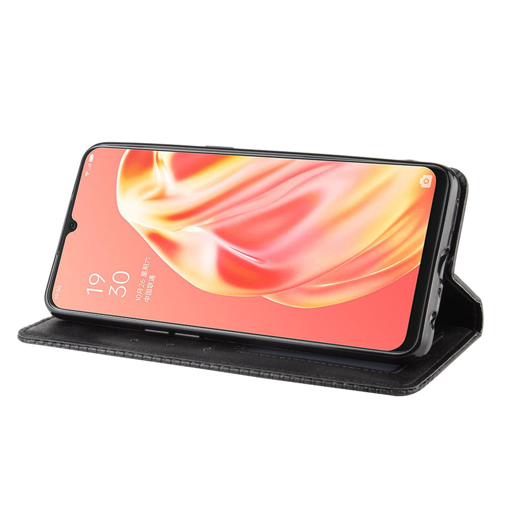 Vintage Style Magnetic Leather Wallet Phone Cover for OPPO A91/F15