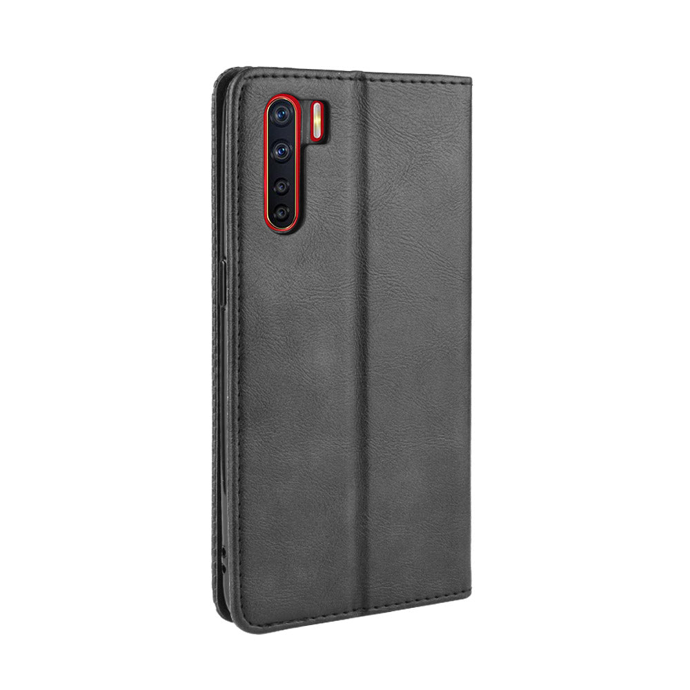 Vintage Style Magnetic Leather Wallet Phone Cover for OPPO A91/F15