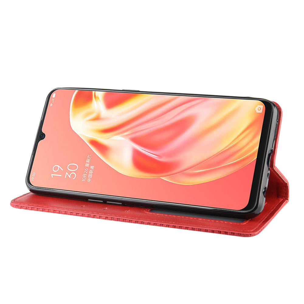 Vintage Style Magnetic Leather Wallet Phone Cover for OPPO A91/F15