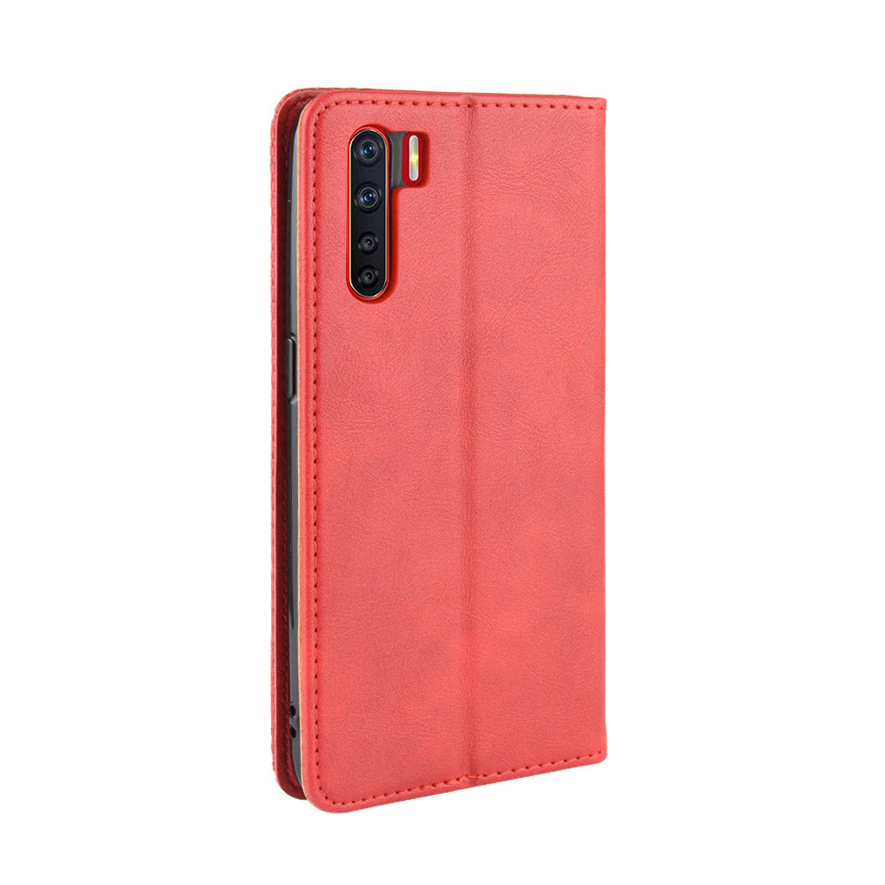 Vintage Style Magnetic Leather Wallet Phone Cover for OPPO A91/F15