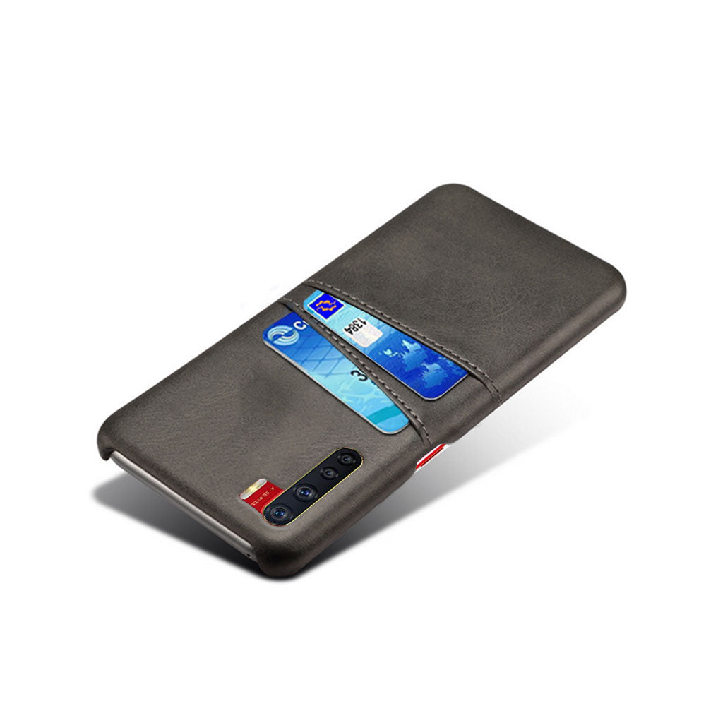 KSQ with Double Card Slots PU Leather Coated PC Shell for Oppo A91/F15
