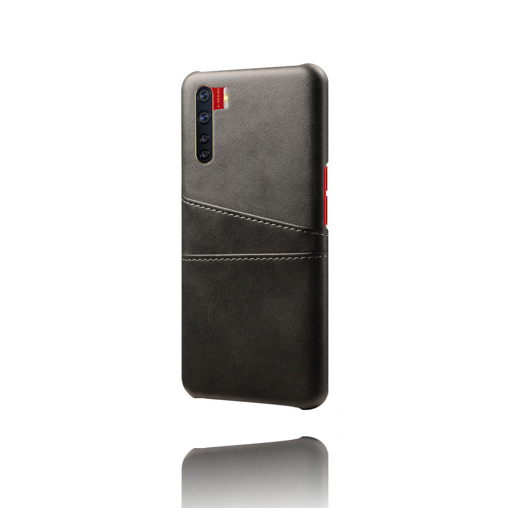KSQ with Double Card Slots PU Leather Coated PC Shell for Oppo A91/F15