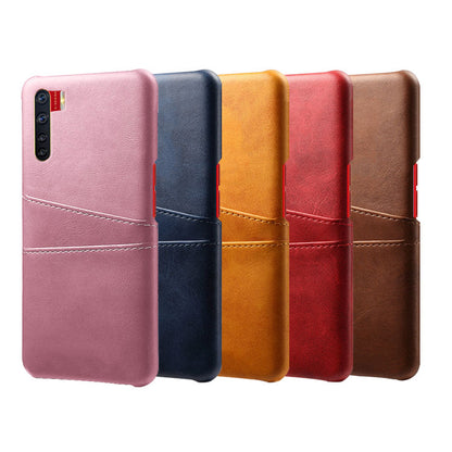 KSQ with Double Card Slots PU Leather Coated PC Shell for Oppo A91/F15