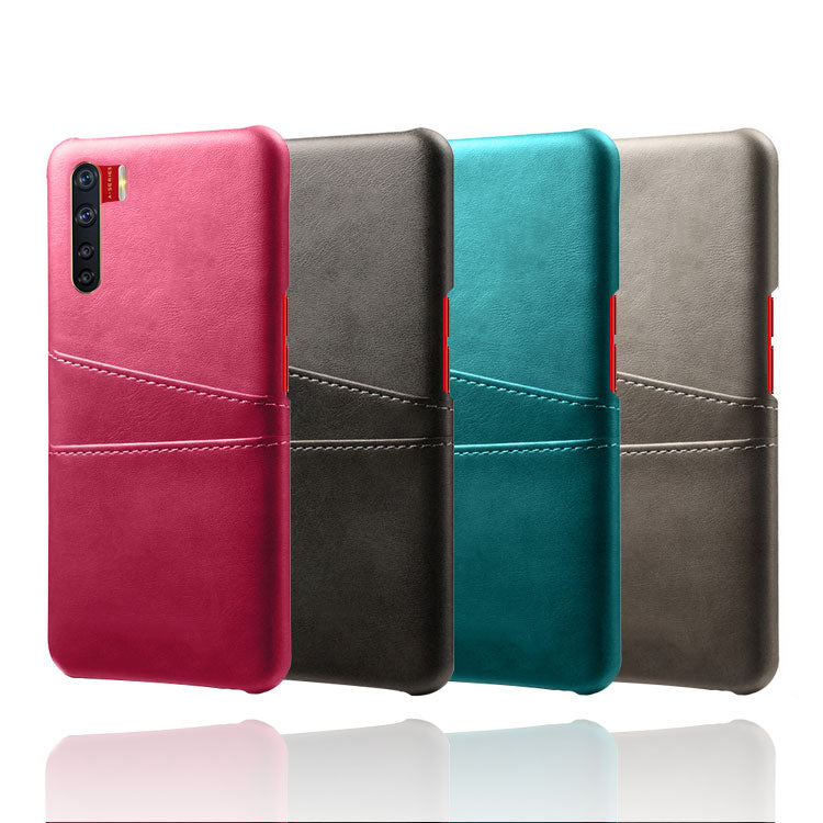 KSQ with Double Card Slots PU Leather Coated PC Shell for Oppo A91/F15