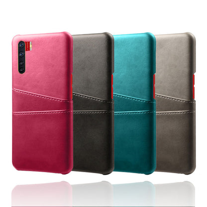 KSQ with Double Card Slots PU Leather Coated PC Shell for Oppo A91/F15