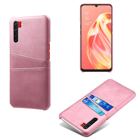 KSQ with Double Card Slots PU Leather Coated PC Shell for Oppo A91/F15