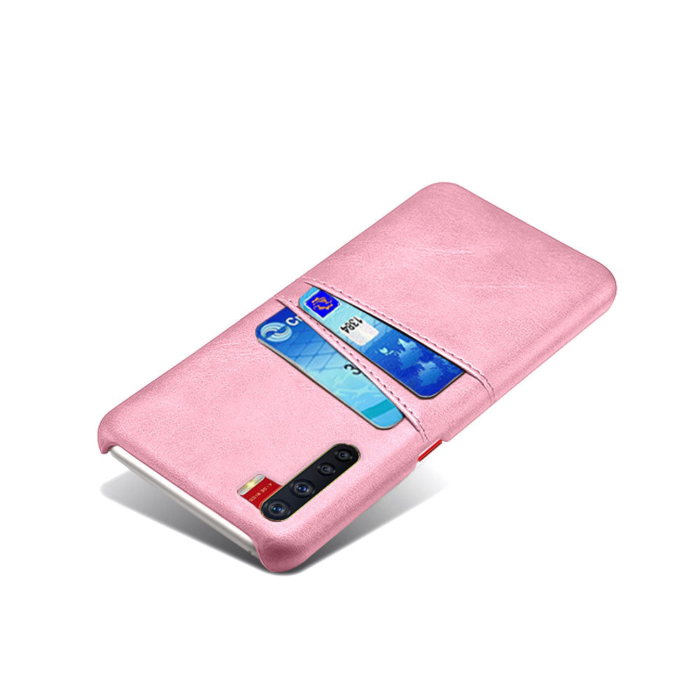KSQ with Double Card Slots PU Leather Coated PC Shell for Oppo A91/F15