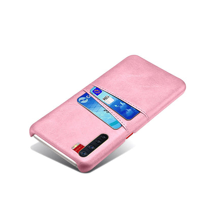 KSQ with Double Card Slots PU Leather Coated PC Shell for Oppo A91/F15
