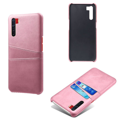 KSQ with Double Card Slots PU Leather Coated PC Shell for Oppo A91/F15