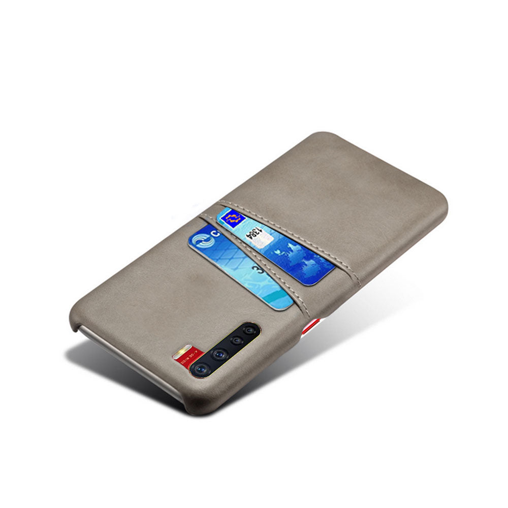 KSQ with Double Card Slots PU Leather Coated PC Shell for Oppo A91/F15