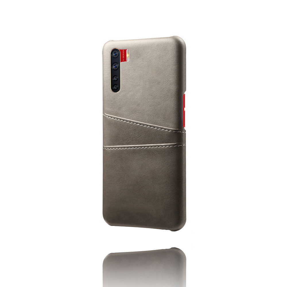 KSQ with Double Card Slots PU Leather Coated PC Shell for Oppo A91/F15