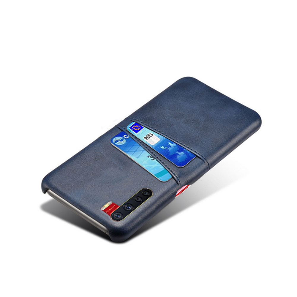 KSQ with Double Card Slots PU Leather Coated PC Shell for Oppo A91/F15