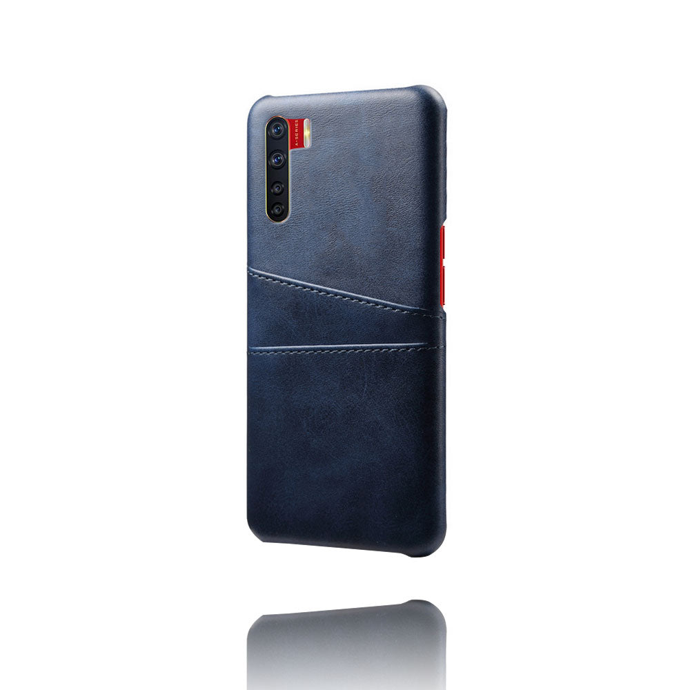 KSQ with Double Card Slots PU Leather Coated PC Shell for Oppo A91/F15