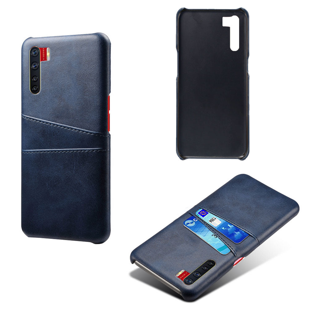 KSQ with Double Card Slots PU Leather Coated PC Shell for Oppo A91/F15