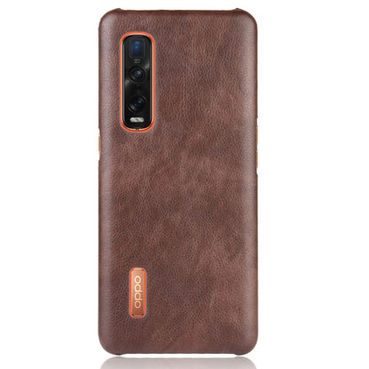 Litchi Texture Protective Leather Coated Hard Plastic Case for Oppo Find X2 Pro (Leather Back)