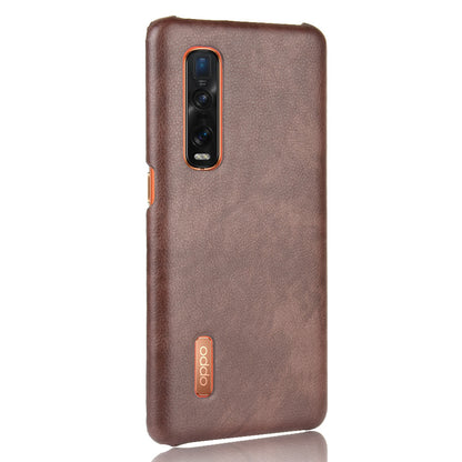 Litchi Texture Protective Leather Coated Hard Plastic Case for Oppo Find X2 Pro (Leather Back)