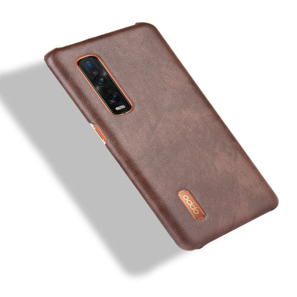 Litchi Texture Protective Leather Coated Hard Plastic Case for Oppo Find X2 Pro (Leather Back)