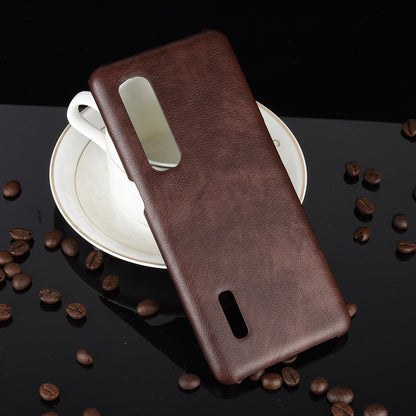 Litchi Texture Protective Leather Coated Hard Plastic Case for Oppo Find X2 Pro (Leather Back)