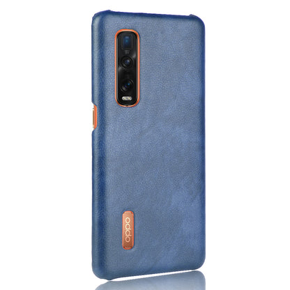 Litchi Texture Protective Leather Coated Hard Plastic Case for Oppo Find X2 Pro (Leather Back)