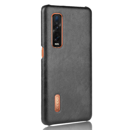 Litchi Texture Protective Leather Coated Hard Plastic Case for Oppo Find X2 Pro (Leather Back)
