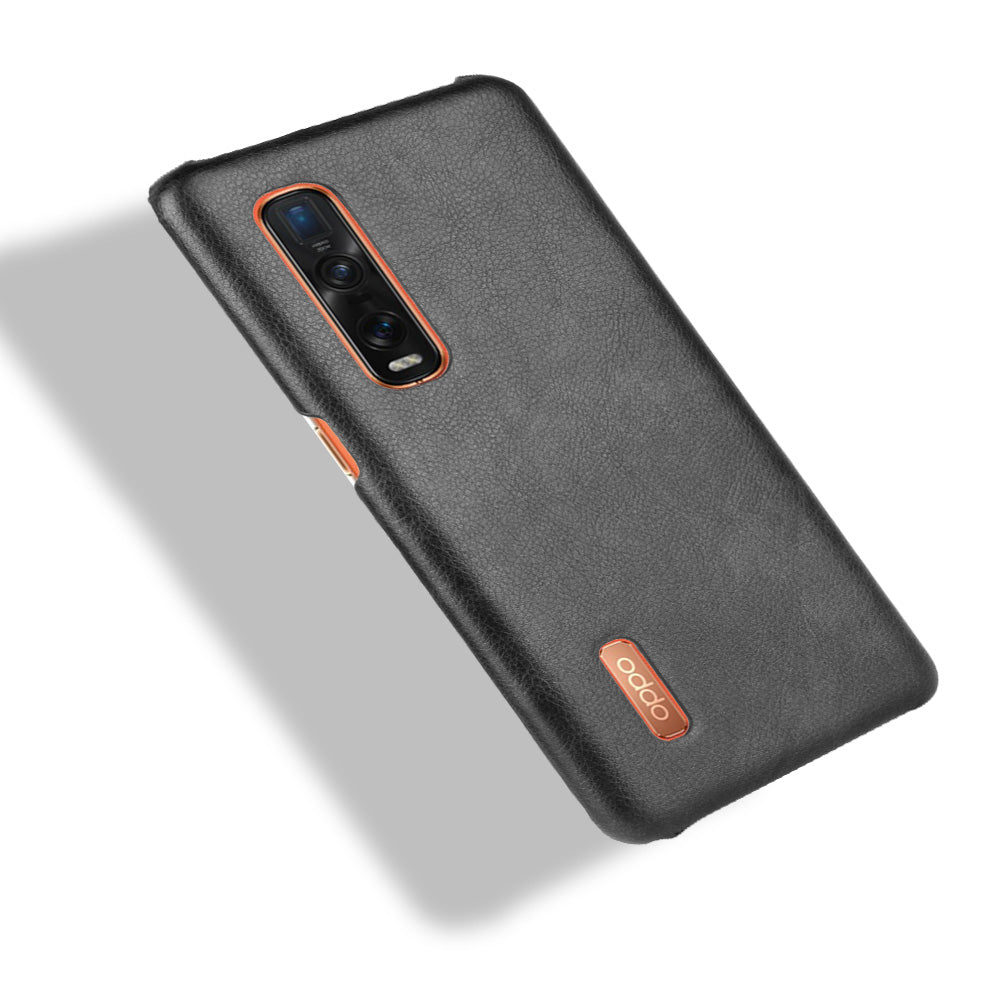 Litchi Texture Protective Leather Coated Hard Plastic Case for Oppo Find X2 Pro (Leather Back)