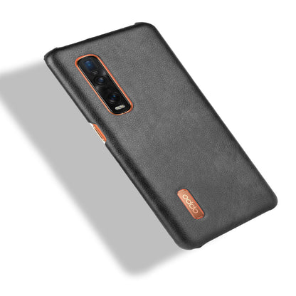 Litchi Texture Protective Leather Coated Hard Plastic Case for Oppo Find X2 Pro (Leather Back)