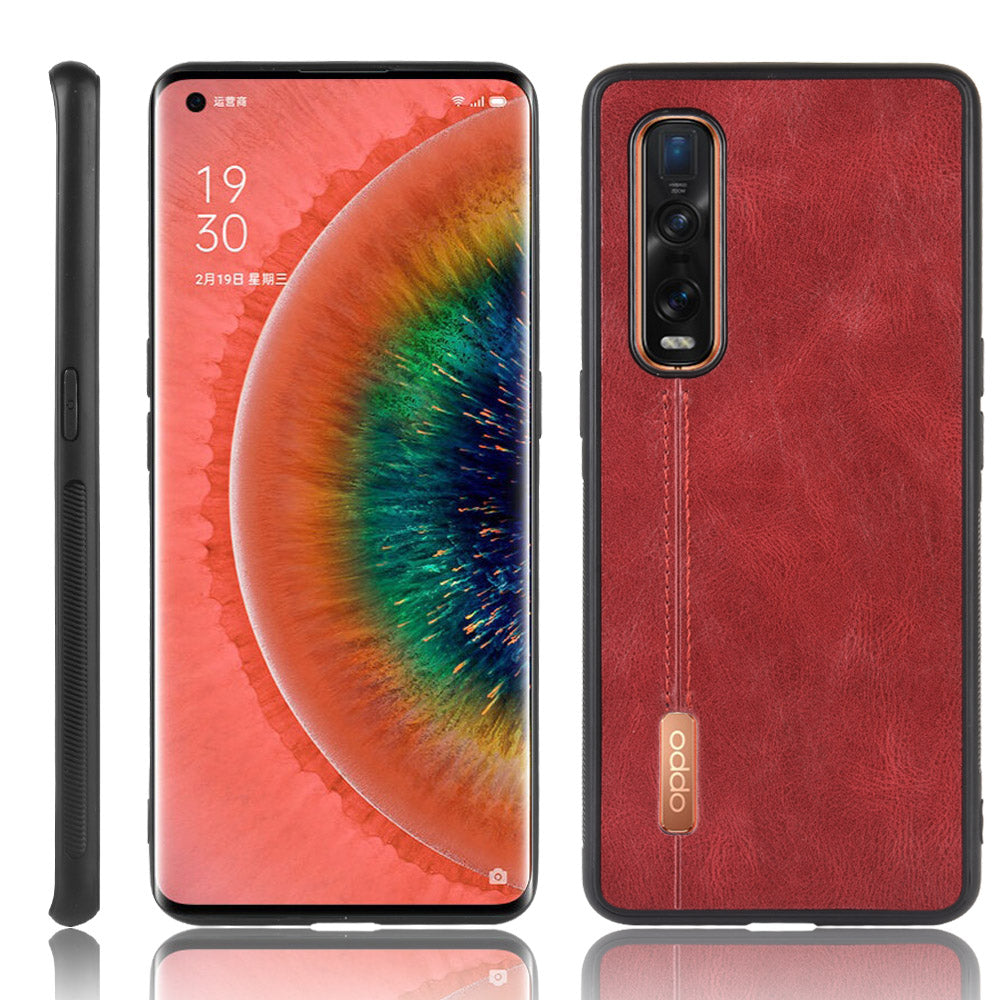 PU Leather Coated PC + TPU Hybrid Mobile Cover for Oppo Find X2 Pro