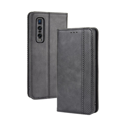 Vintage Style Leather Wallet Case for Oppo Find X2 Pro