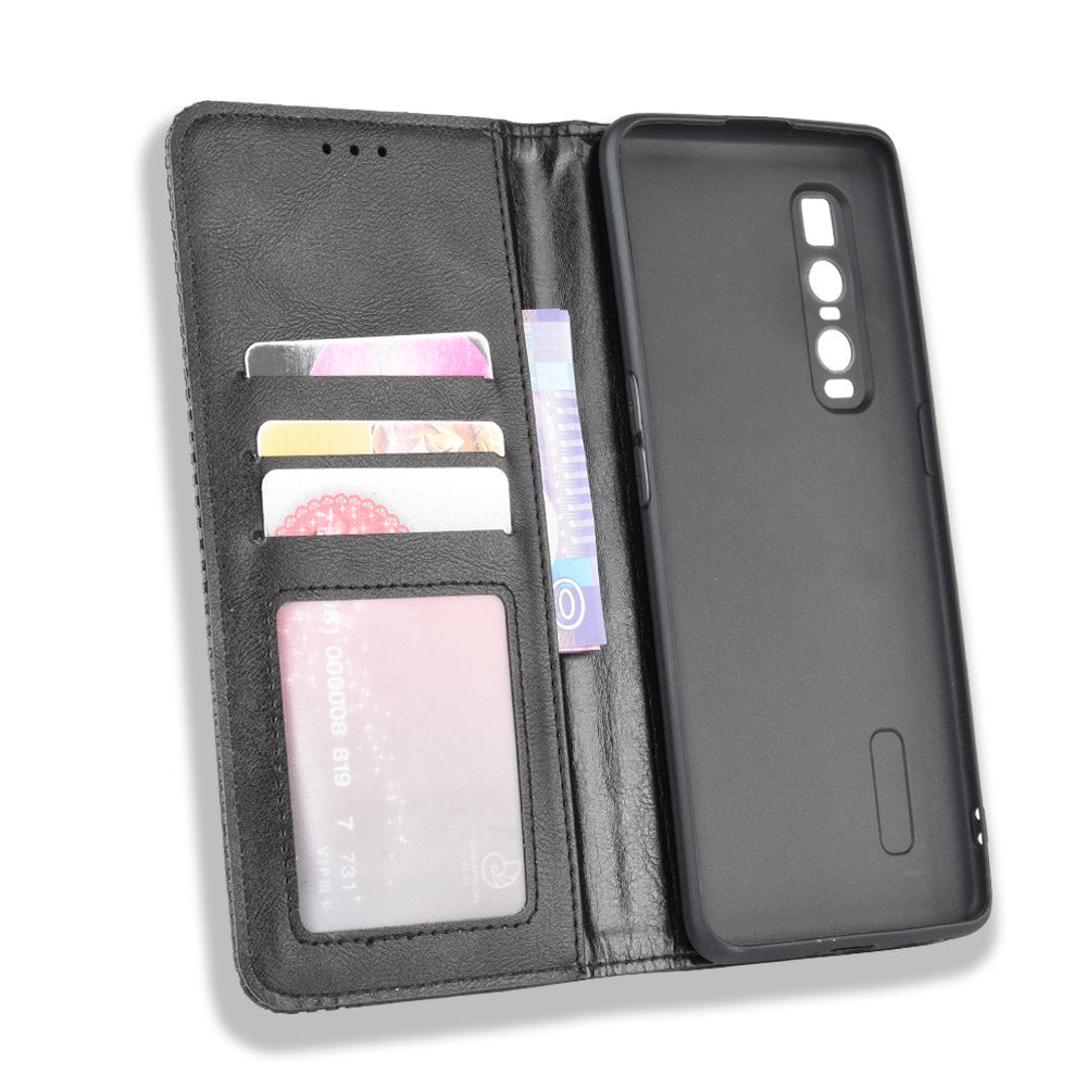Vintage Style Leather Wallet Case for Oppo Find X2 Pro