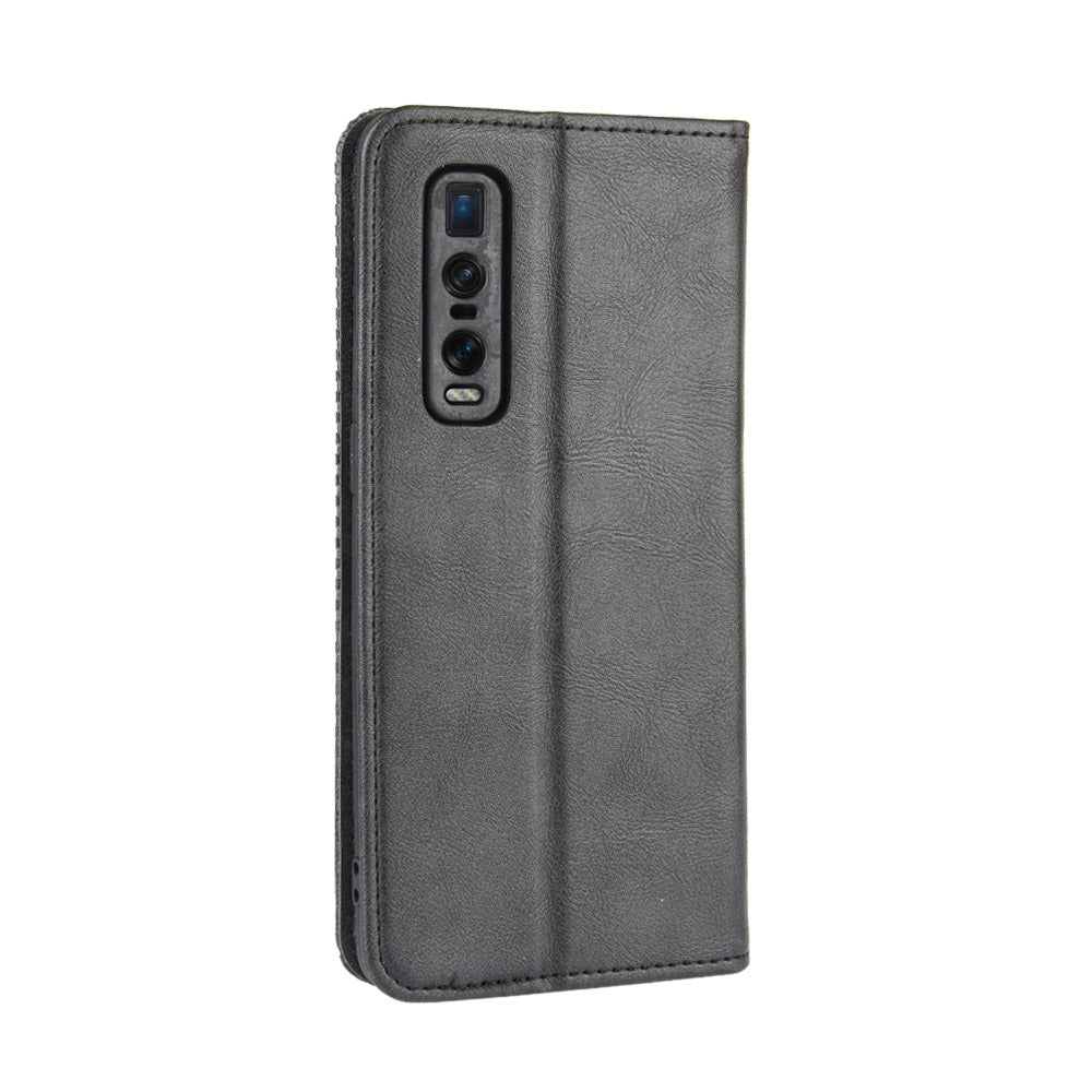 Vintage Style Leather Wallet Case for Oppo Find X2 Pro