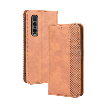 Vintage Style Leather Wallet Case for Oppo Find X2 Pro