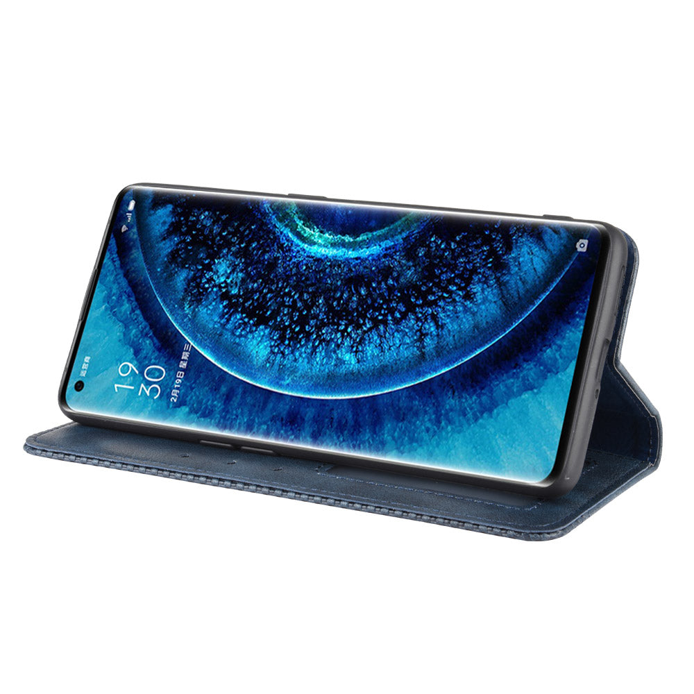 Vintage Style Leather Wallet Case for Oppo Find X2 Pro