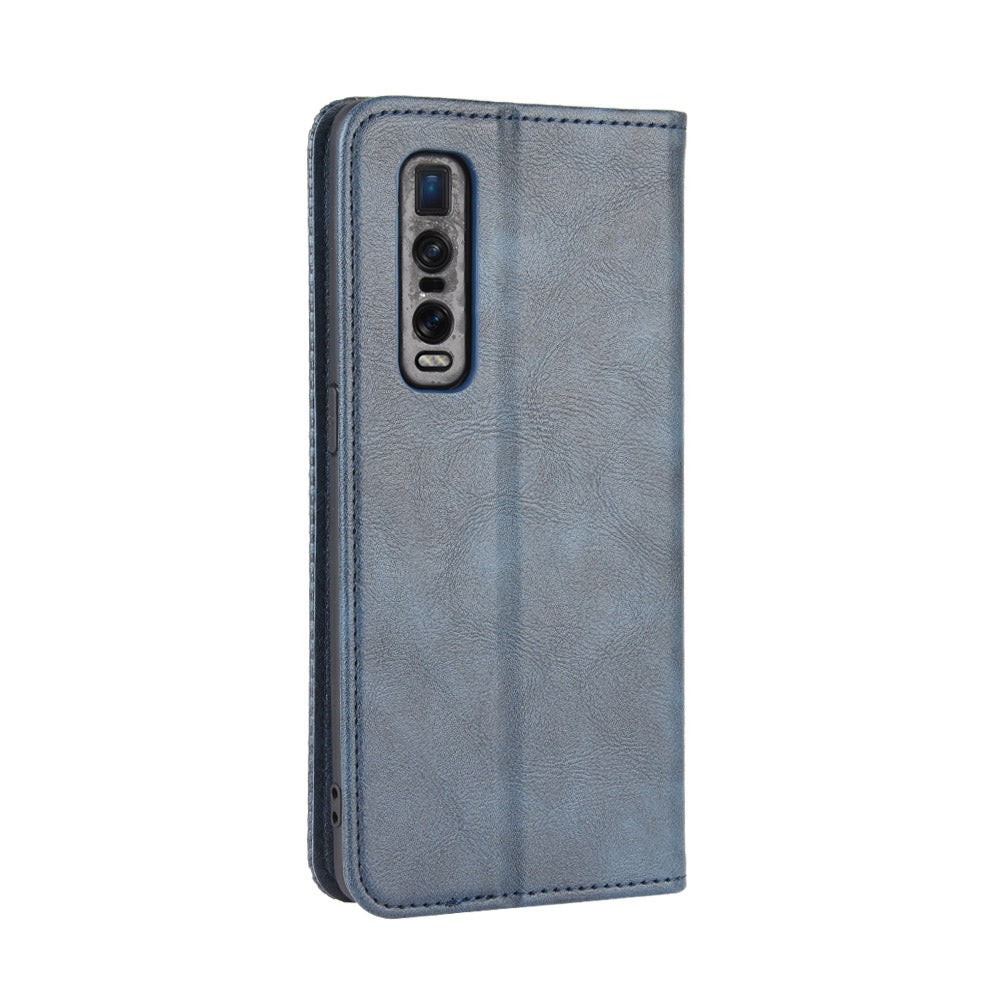Vintage Style Leather Wallet Case for Oppo Find X2 Pro