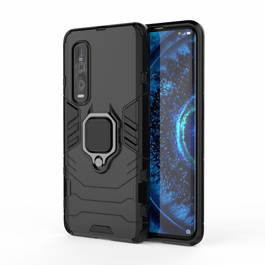 With Cool Guard Ring Holder Kickstand PC+TPU Cover for Oppo Find X2 Pro