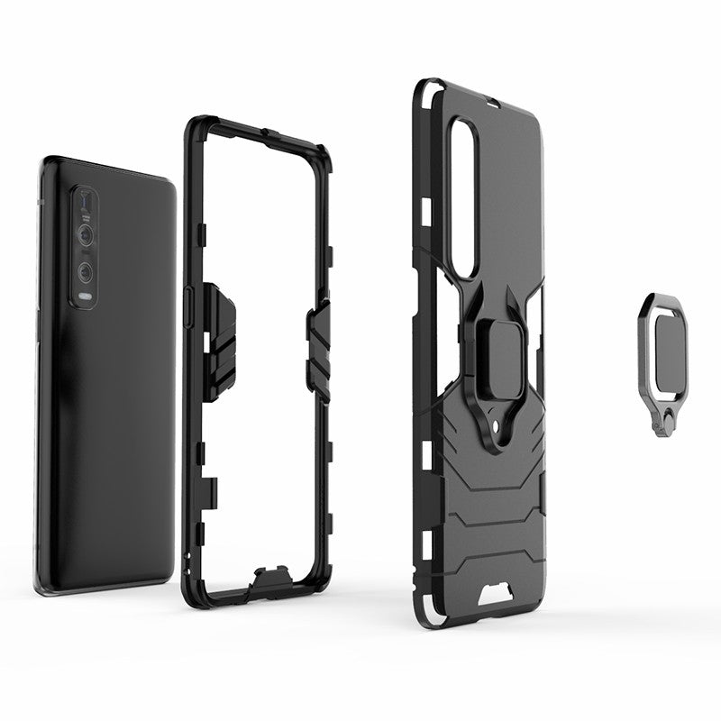 With Cool Guard Ring Holder Kickstand PC+TPU Cover for Oppo Find X2 Pro