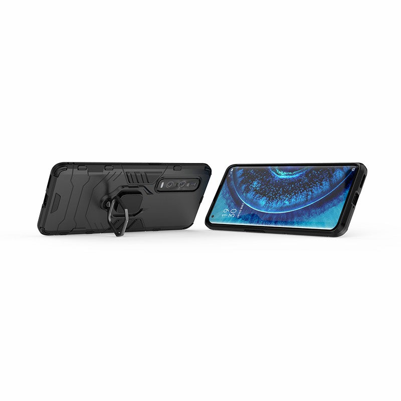 With Cool Guard Ring Holder Kickstand PC+TPU Cover for Oppo Find X2 Pro