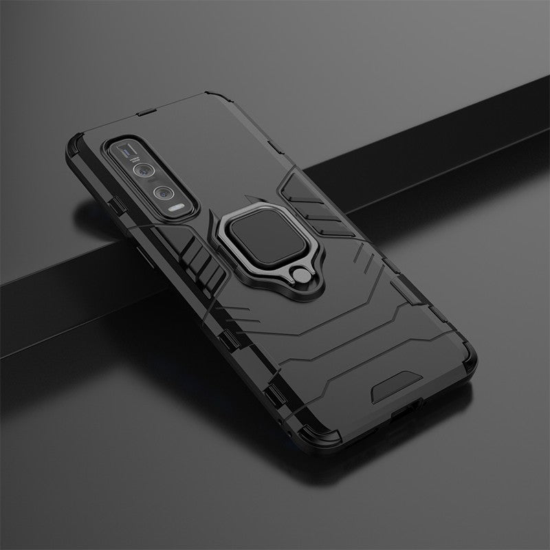 With Cool Guard Ring Holder Kickstand PC+TPU Cover for Oppo Find X2 Pro