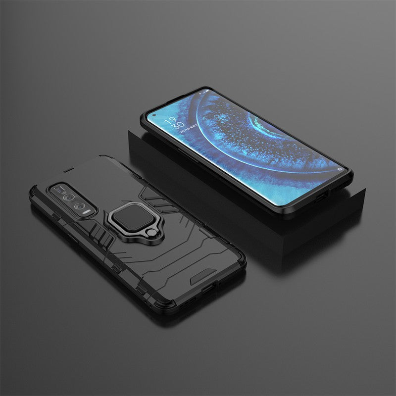 With Cool Guard Ring Holder Kickstand PC+TPU Cover for Oppo Find X2 Pro