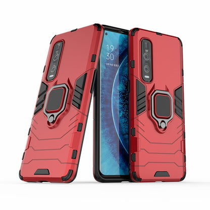 With Cool Guard Ring Holder Kickstand PC+TPU Cover for Oppo Find X2 Pro