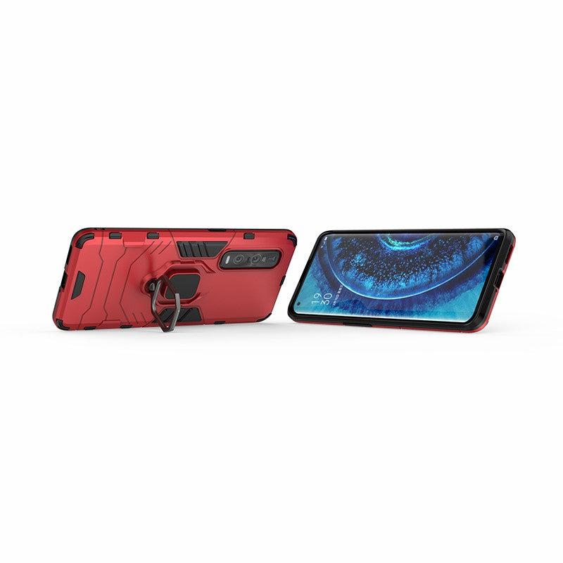 With Cool Guard Ring Holder Kickstand PC+TPU Cover for Oppo Find X2 Pro