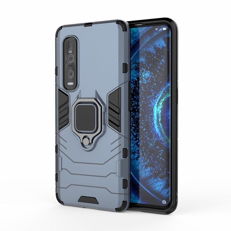 With Cool Guard Ring Holder Kickstand PC+TPU Cover for Oppo Find X2 Pro