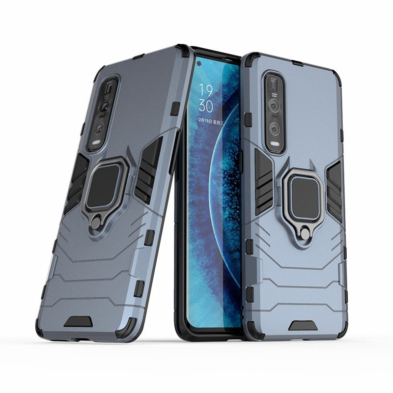 With Cool Guard Ring Holder Kickstand PC+TPU Cover for Oppo Find X2 Pro