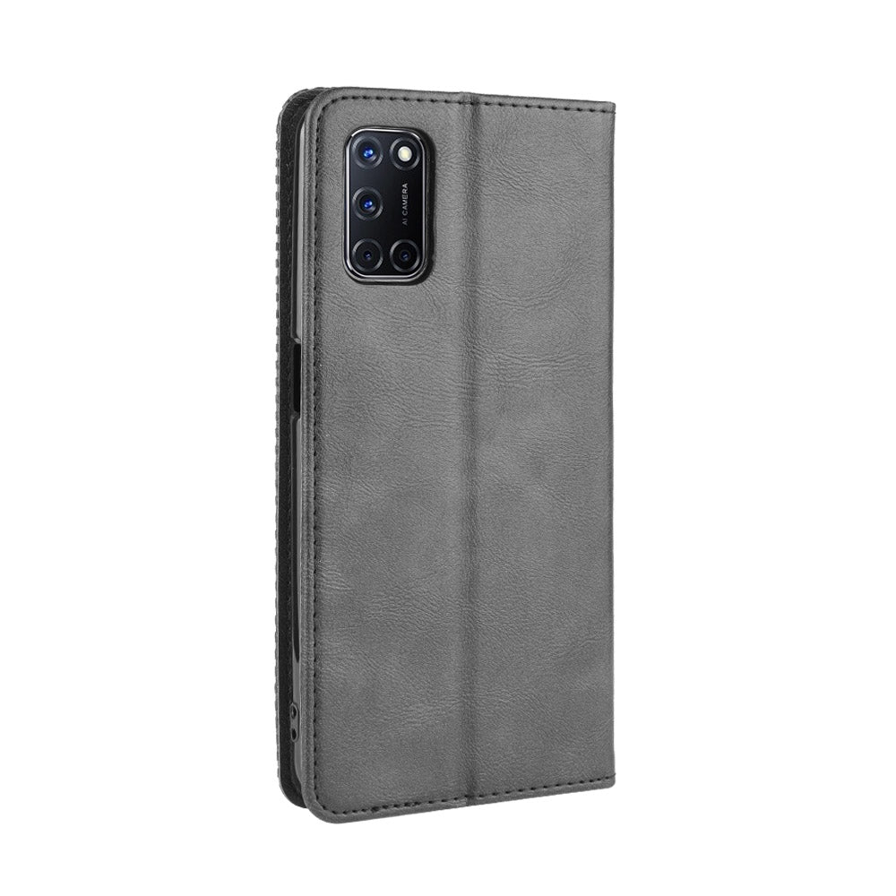 Auto-absorbed Retro PU Leather Wallet Phone Shell for OPPO A52/A72/A92