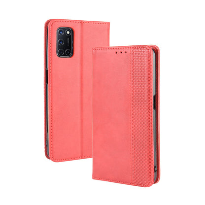 Auto-absorbed Retro PU Leather Wallet Phone Shell for OPPO A52/A72/A92