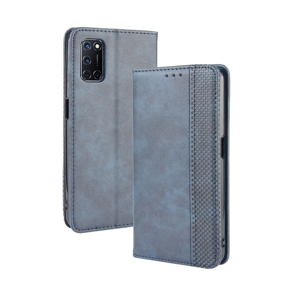 Auto-absorbed Retro PU Leather Wallet Phone Shell for OPPO A52/A72/A92